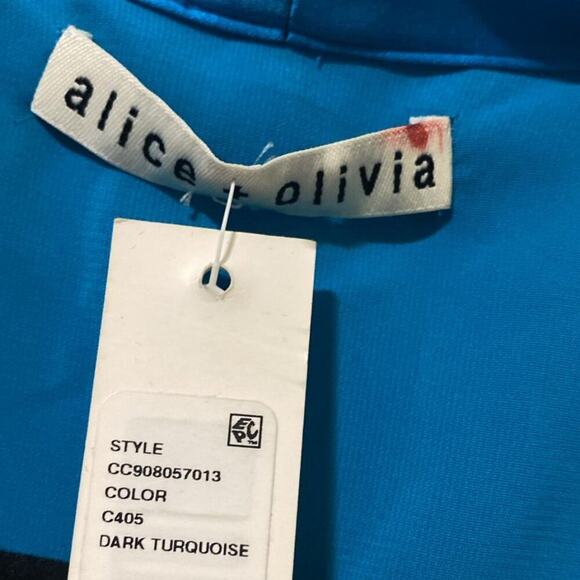Alice + Olivia Bright blue twist tie silk blouse - Picture 5 of 9